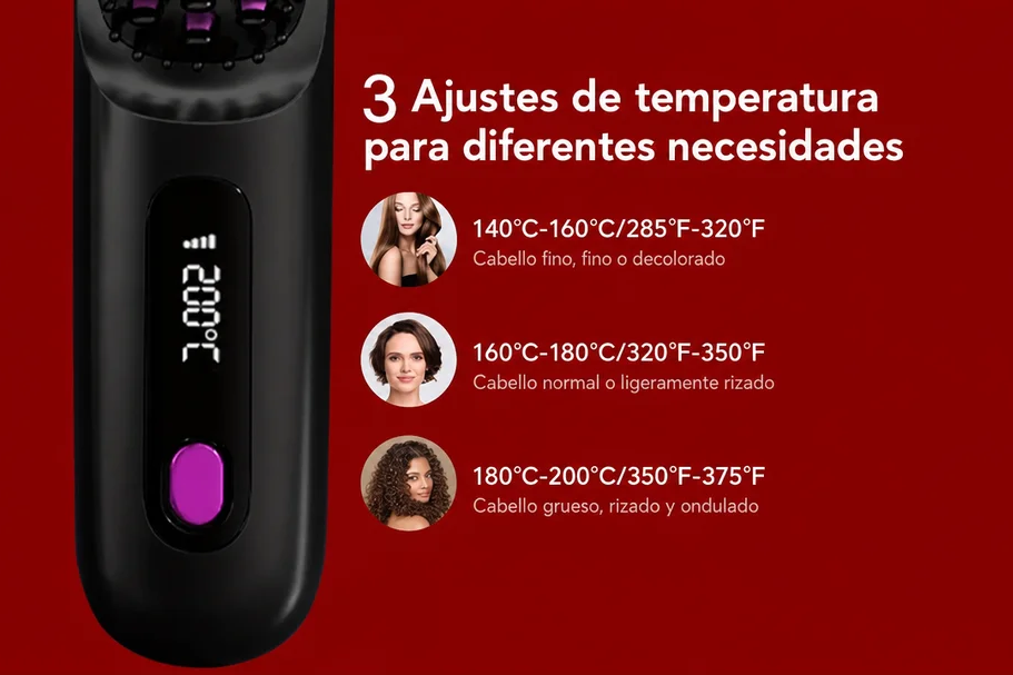 Peine alisador de pelo portátil