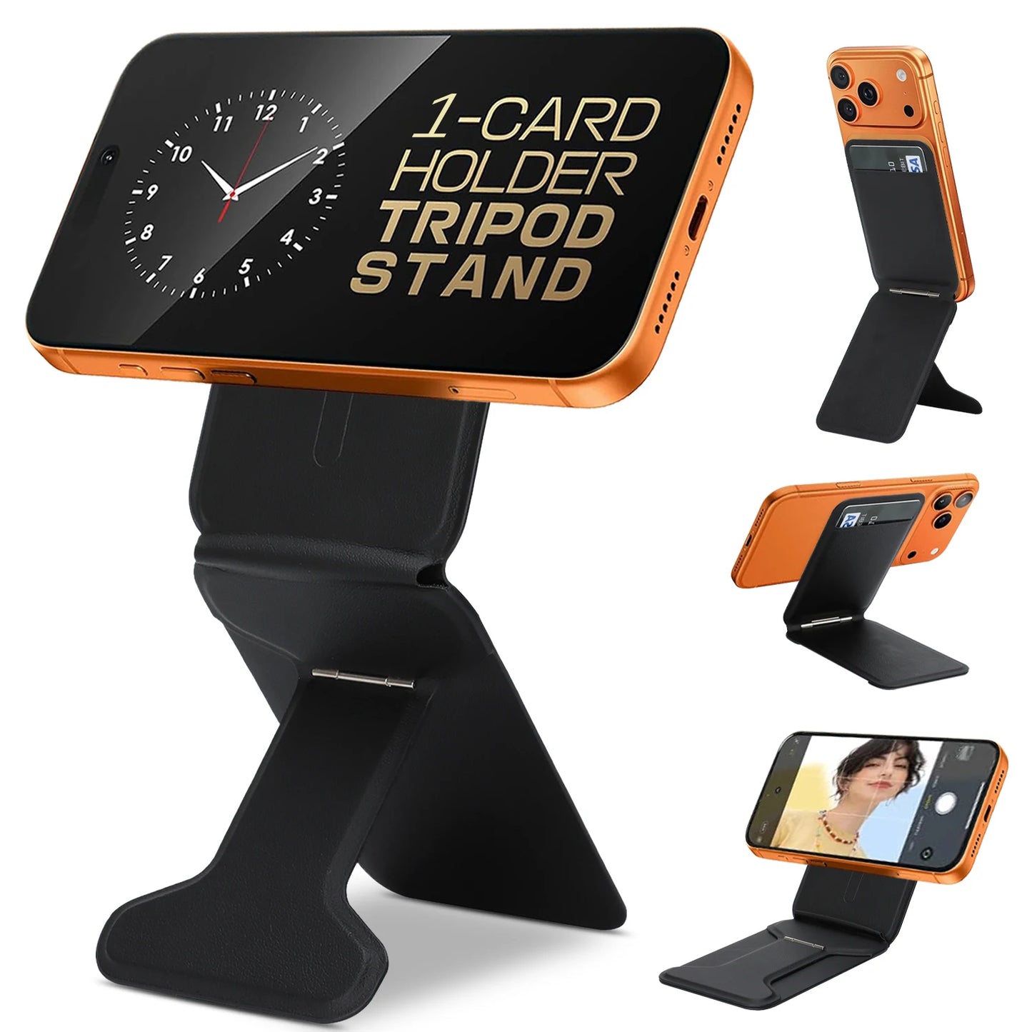 Magnetic Tripod Phone Stand Credit Card Holder for Iphone 17 16 15 14 13 Pro Max Air Adjustable Stand for Mag-Safe S26 S25 Ultra