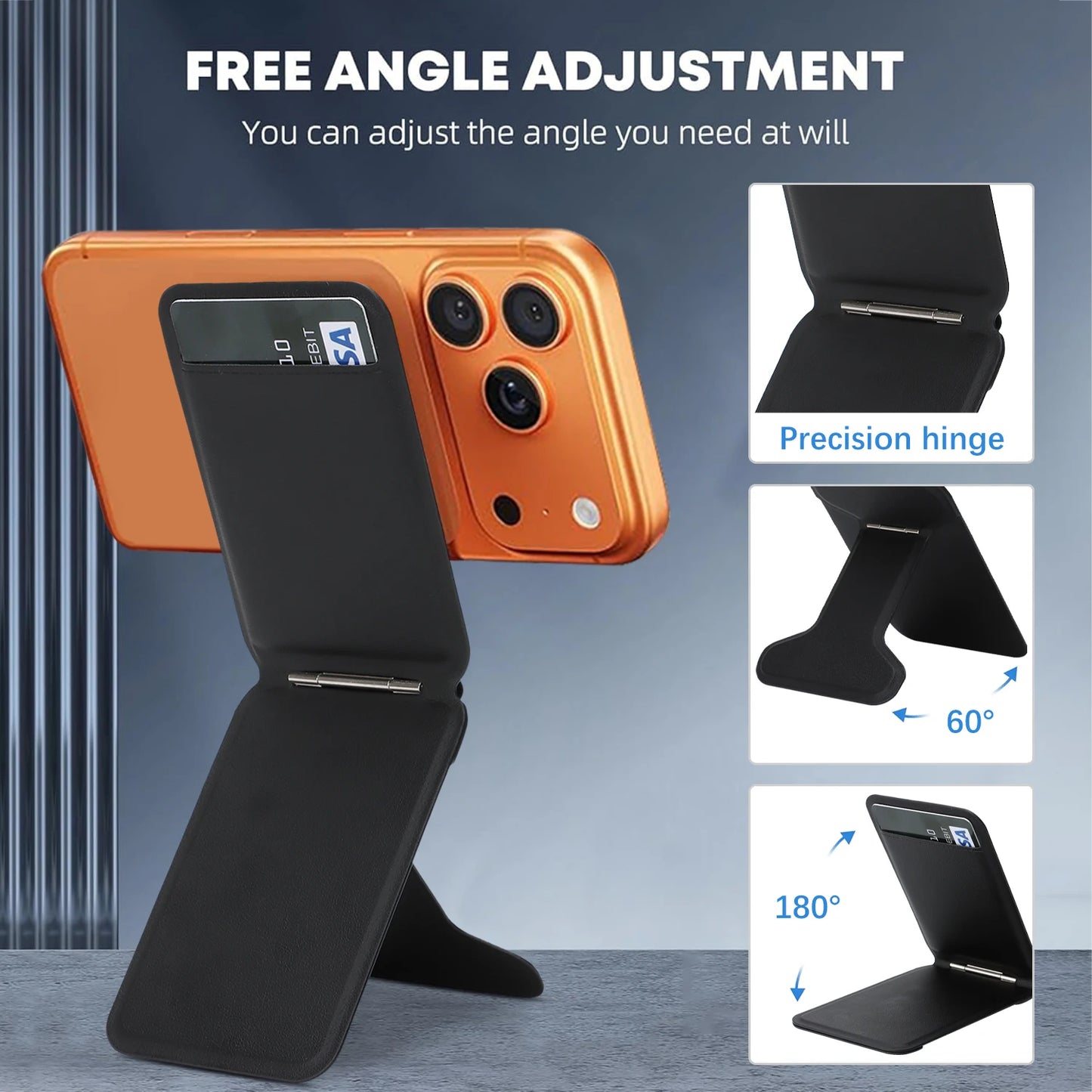 Magnetic Tripod Phone Stand Credit Card Holder for Iphone 17 16 15 14 13 Pro Max Air Adjustable Stand for Mag-Safe S26 S25 Ultra