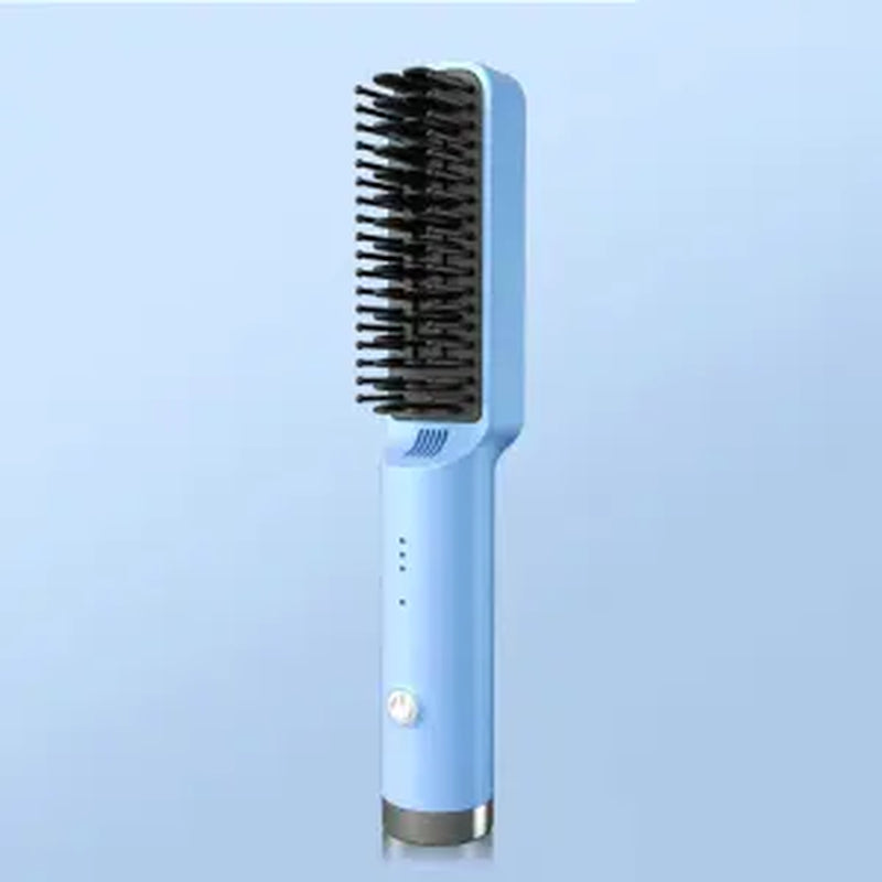 2026 Upgraded Straight Hair Comb, Portable Fashion Lazy Straightener, USB Rechargeable Flat Iron Clip, Wireless Straightening & Curling Comb