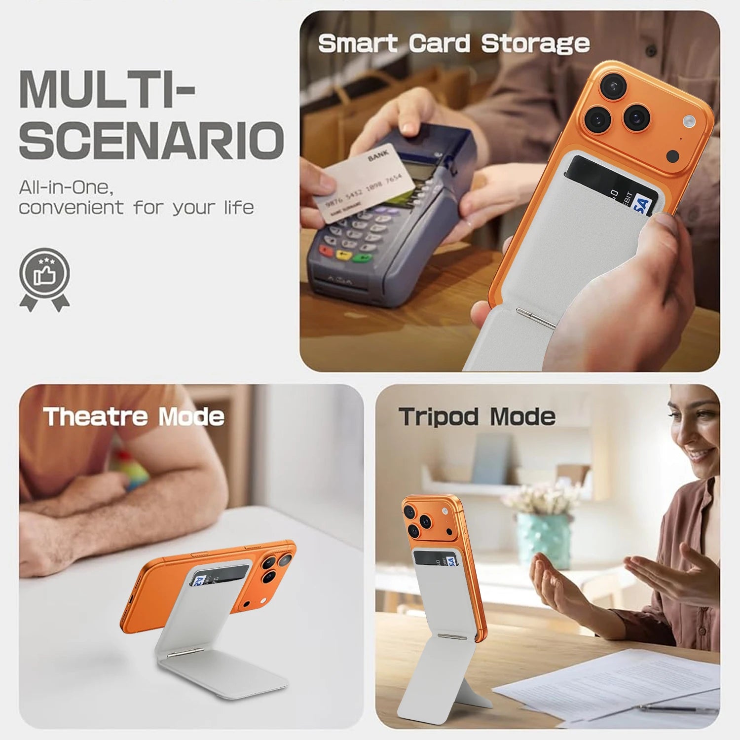 Magnetic Tripod Phone Stand Credit Card Holder for Iphone 17 16 15 14 13 Pro Max Air Adjustable Stand for Mag-Safe S26 S25 Ultra